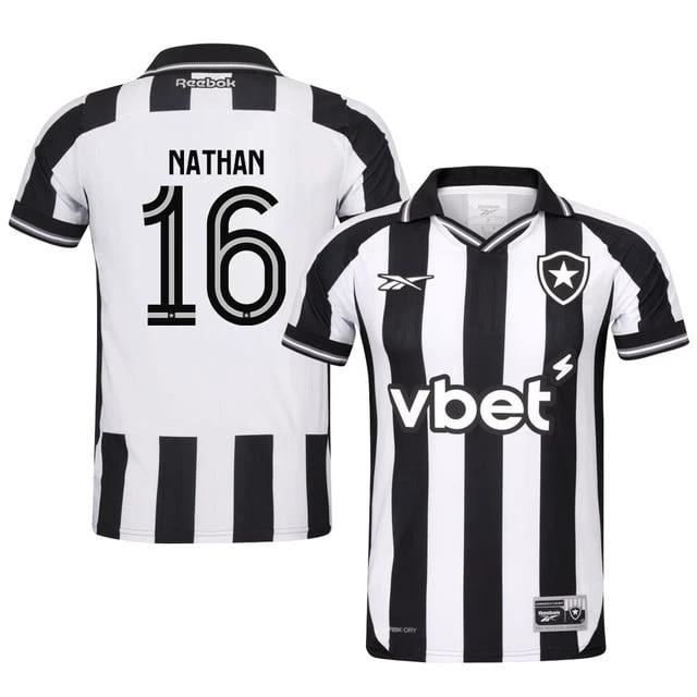 Nathan Fernandes #16 Botafogo 2025-26 Home Jersey – Black White by Soccer Jersey