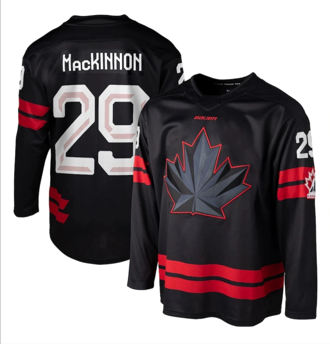 Nathan MacKinnon Jersey #29 Team Canada 2026 Winter Olympics Stitched Black by Hockey David