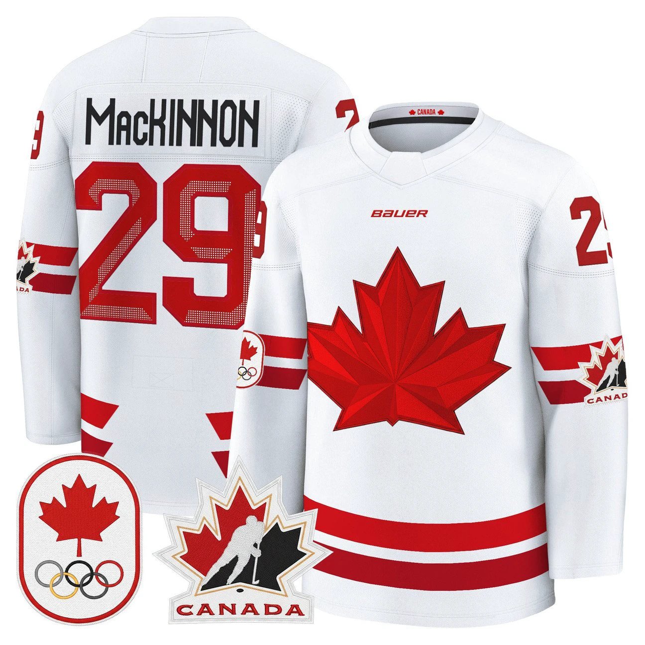 Nathan MacKinnon Jersey #29 Canada Olympic Premium Hockey Stitched by Hockey David