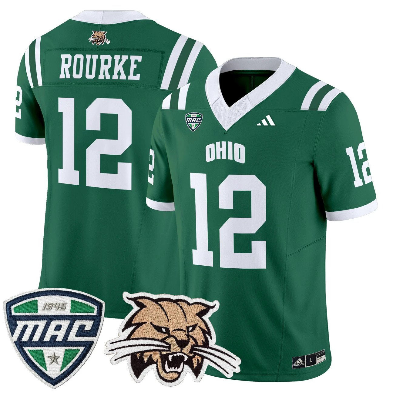 Nathan Rourke Jersey #12 Ohio Bobcats 2025 Vapor Limited Stitched by My Store NCAA Football Jerseys