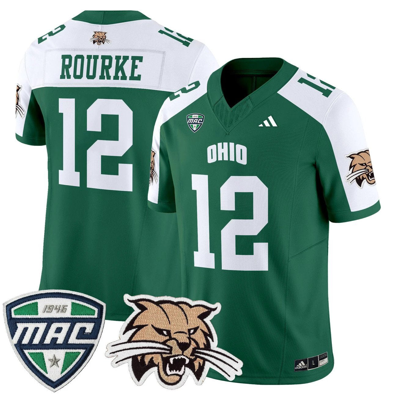 Nathan Rourke Jersey #12 Ohio Bobcats 2025 Vapor Limited Stitched by My Store NCAA Football Jerseys