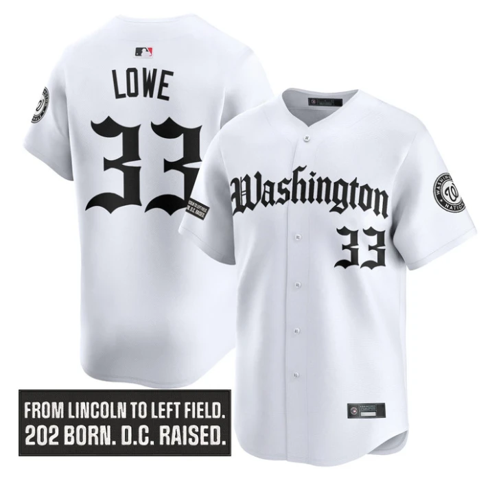 Nathaniel Lowe Jersey #33 Washington Nationals Gothic Capitol Edition by My Store