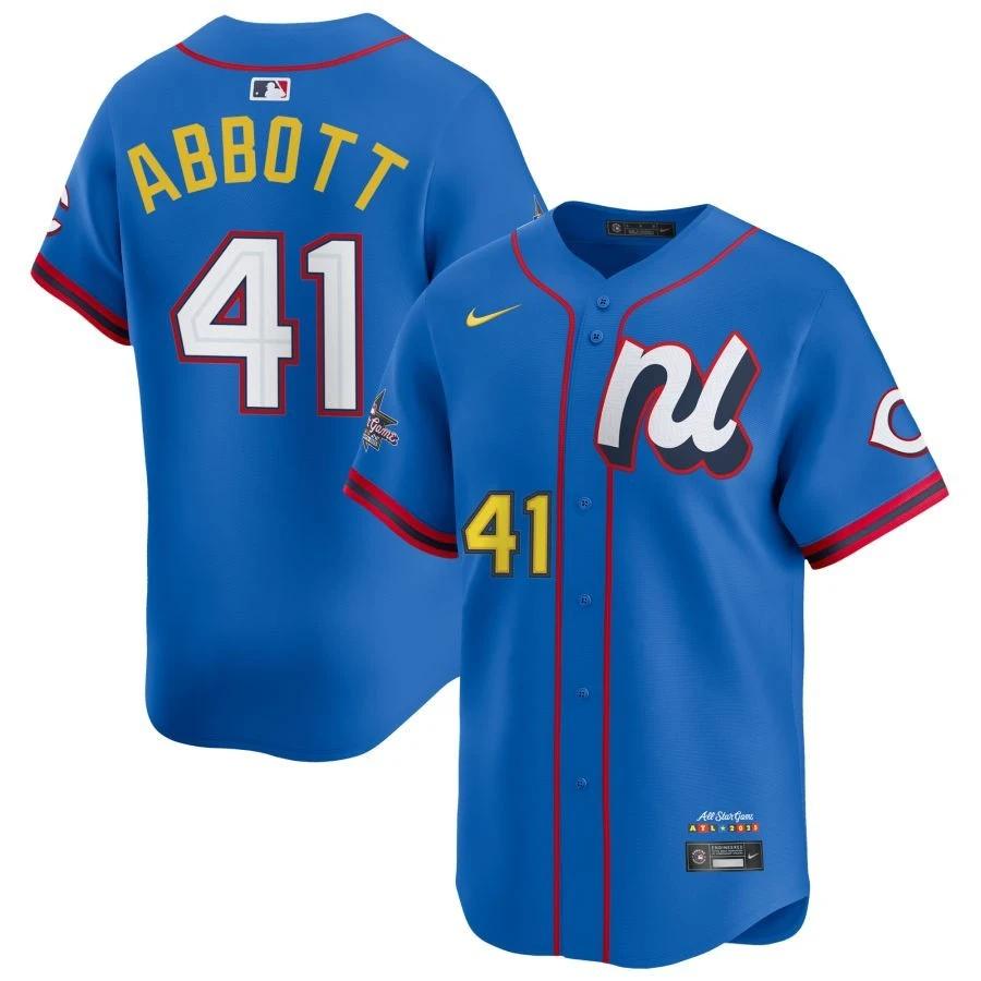 National League Andrew Abbott #41 Blue 2025 All-Star Limited Jersey Stitched by My Store
