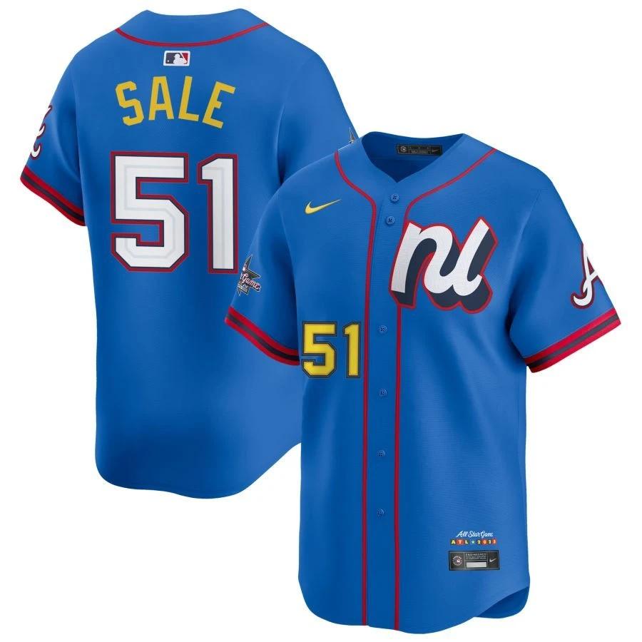 National League Chris Sale #51 Blue 2025 All-Star Game Limited Jersey Stitched by My Store