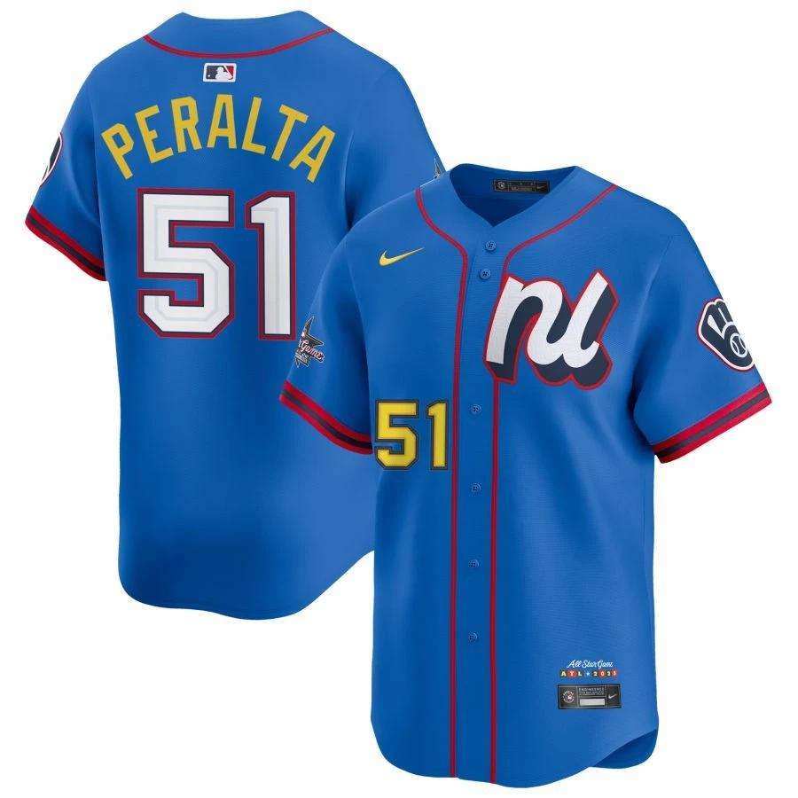 National League Freddy Peralta Blue 2025 All-Star Game Limited Jersey Stitched by My Store