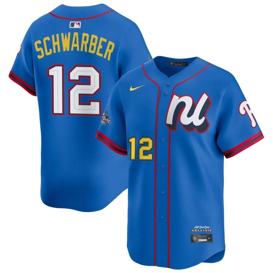 National League Kyle Schwarber Blue 2025 All-Star Game Limited Jersey Stitched by My Store