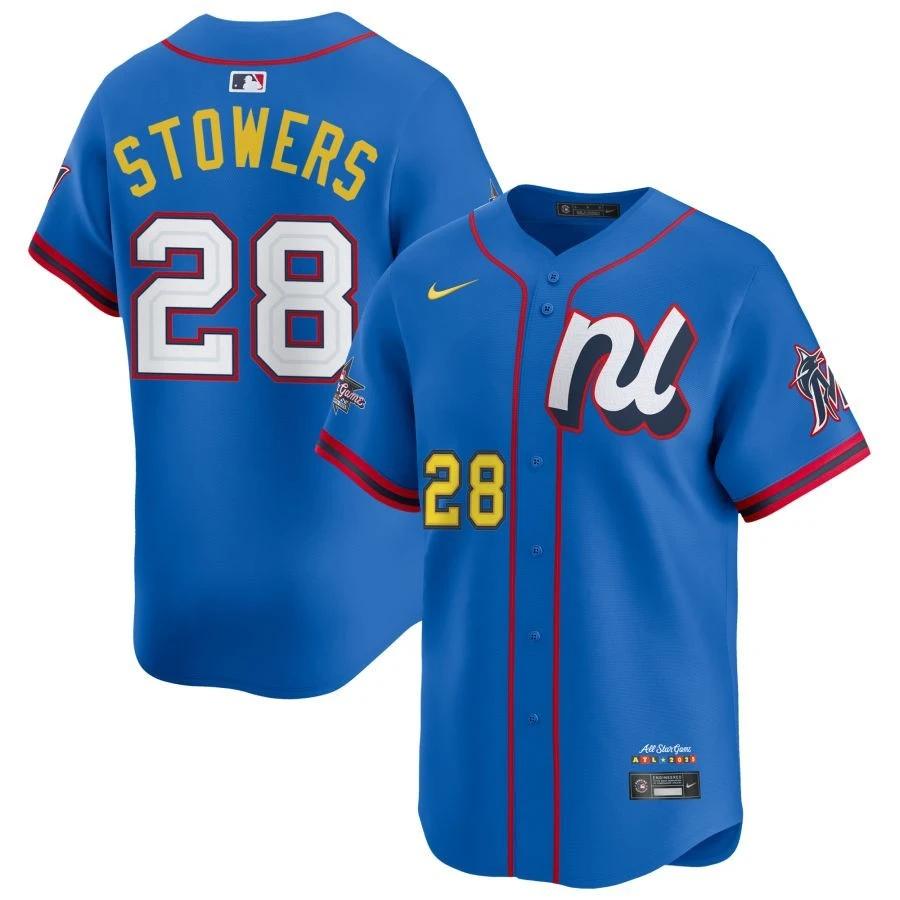 National League Kyle Stowers #28 Blue 2025 All-Star Game Limited Jersey Stitched by My Store