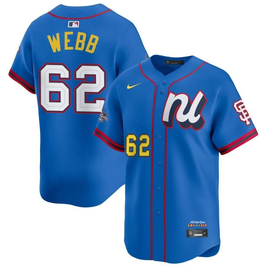 National League Logan Webb #62 Blue 2025 All-Star Game Limited Jersey Stitched by My Store