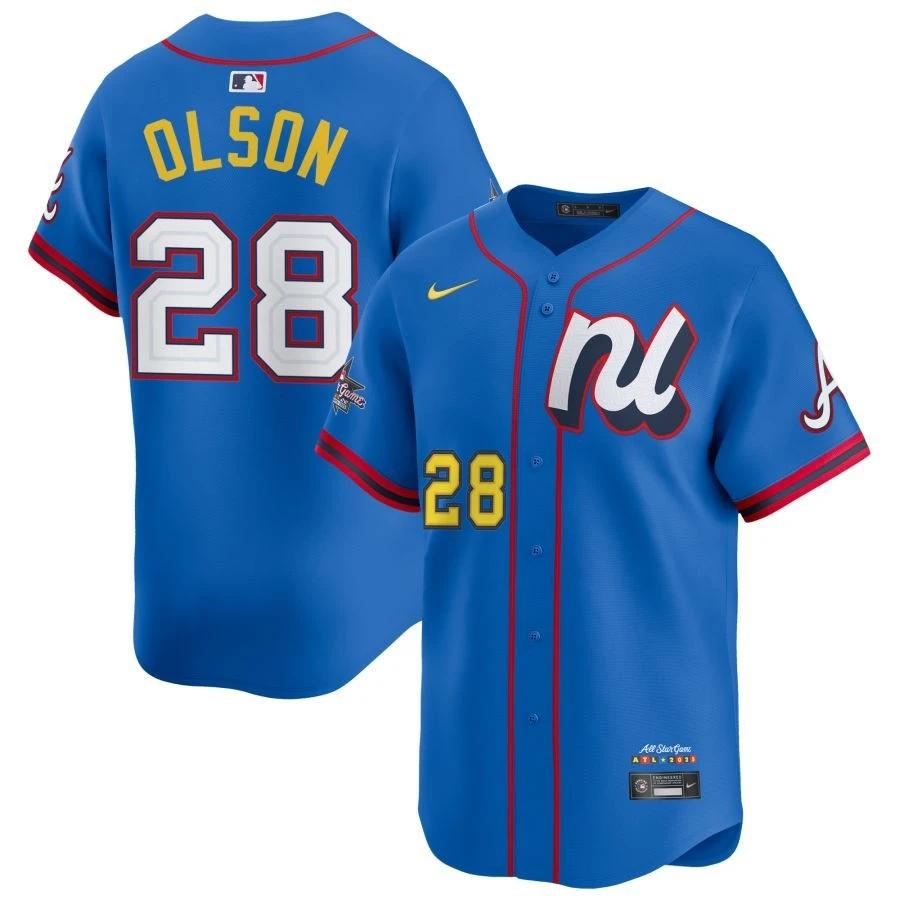 National League Matt Olson #28 Blue 2025 All-Star Game Limited Jersey Stitched by My Store