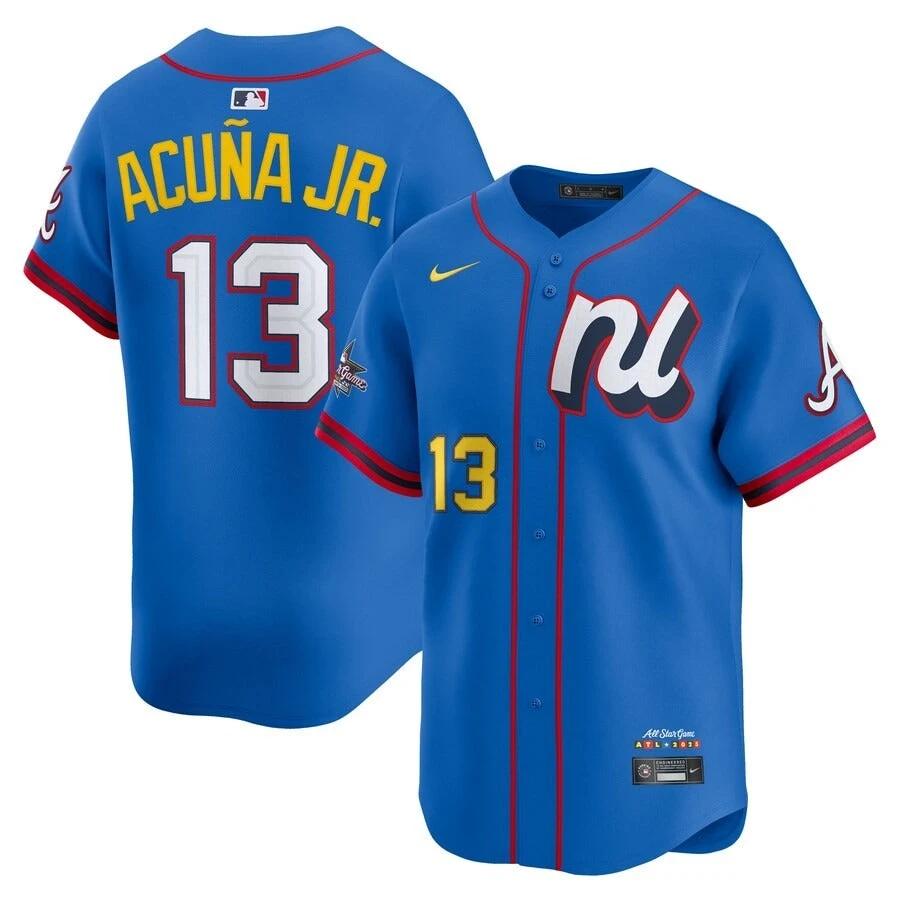 National League Ronald Acuna Jr #13 Blue 2025 All-Star Limited Jersey Stitched by My Store