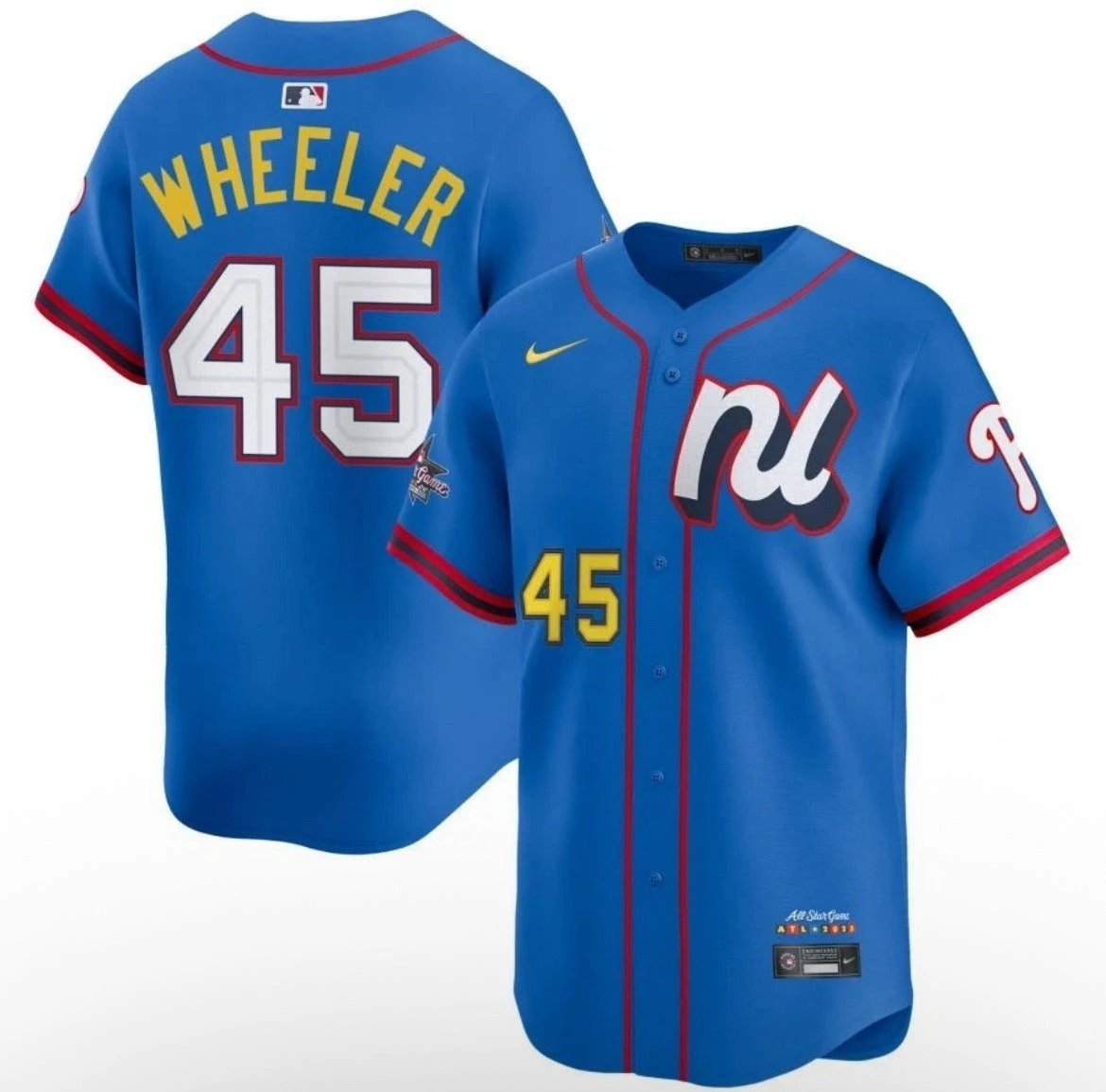 National League Zack Wheeler #45 Blue 2025 All-Star Game Limited Jersey Stitched by My Store