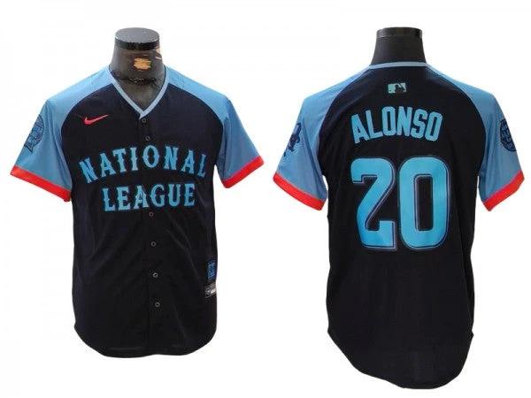 National League #20 Pete Alonso 2024 MLB All-Star Game Limited Jersey - Navy by My Store