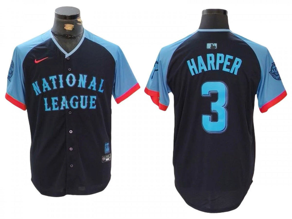 National League #3 Bryce Harper 2024 MLB All-Star Game Limited Jersey - Navy by My Store