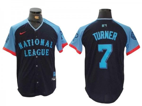 National League #7 Trea Turner 2024 MLB All-Star Game Limited Jersey - Navy by My Store