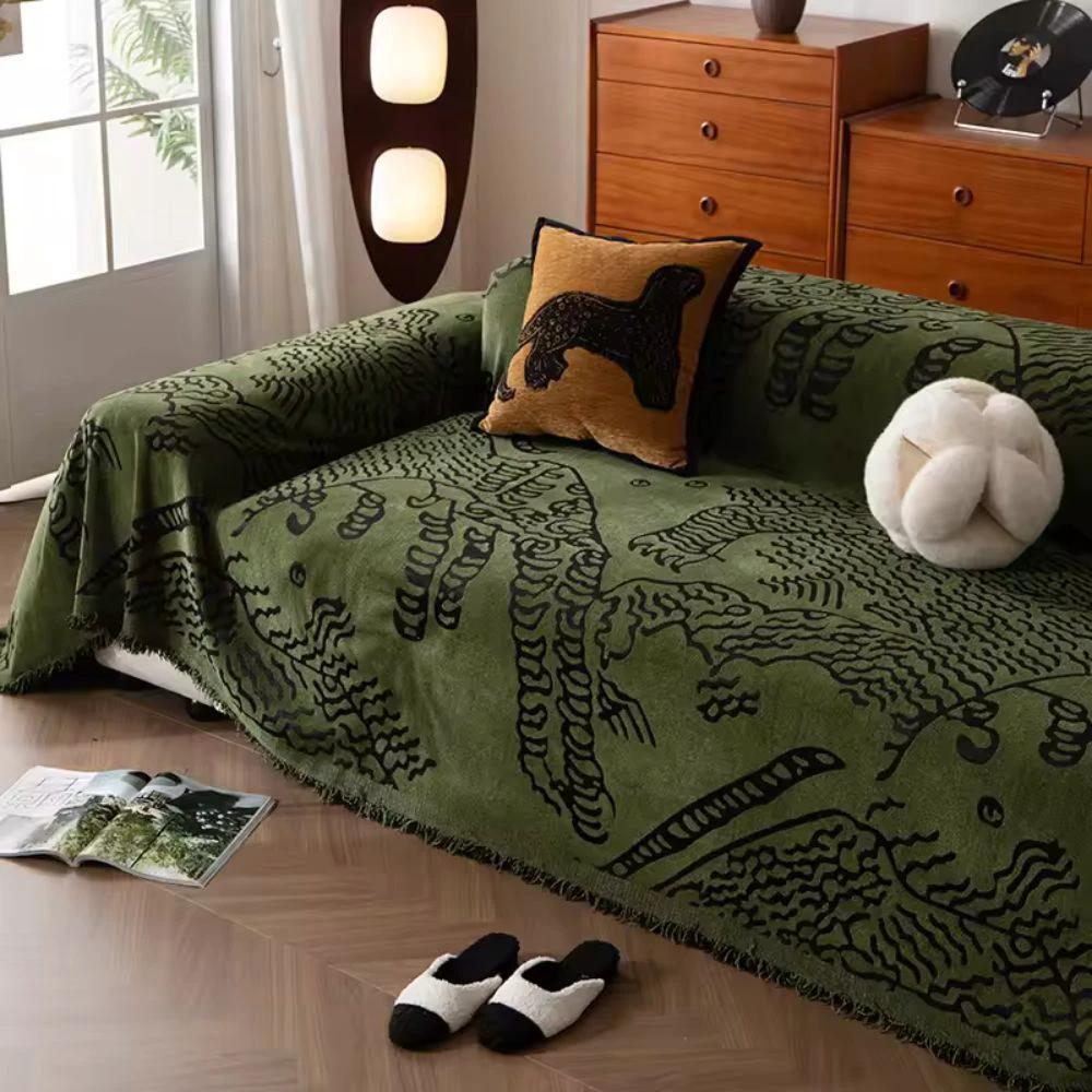 Nature Sketch Pattern Sofa Cover by Casa & Beyond