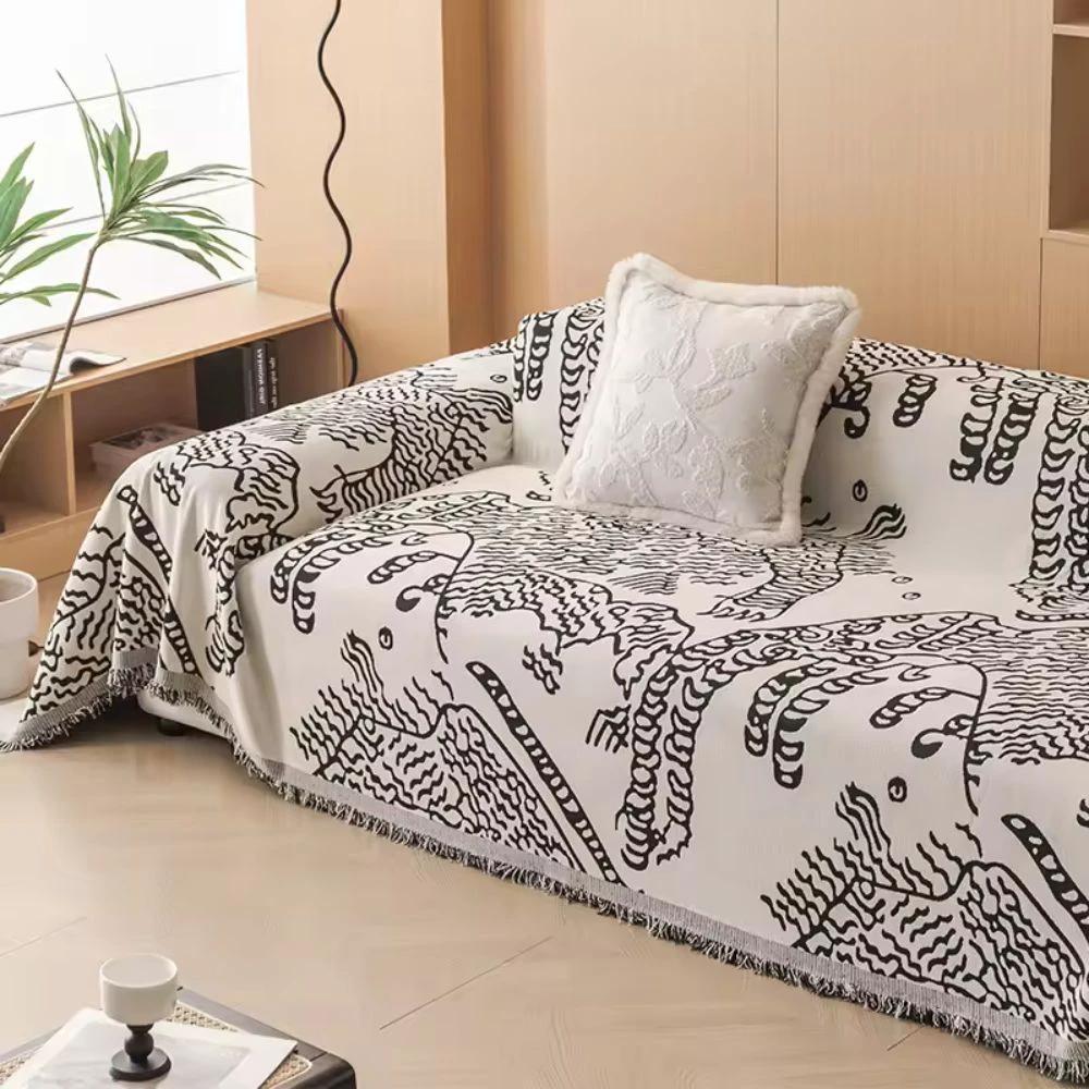 Nature Sketch Pattern Sofa Cover by Casa & Beyond