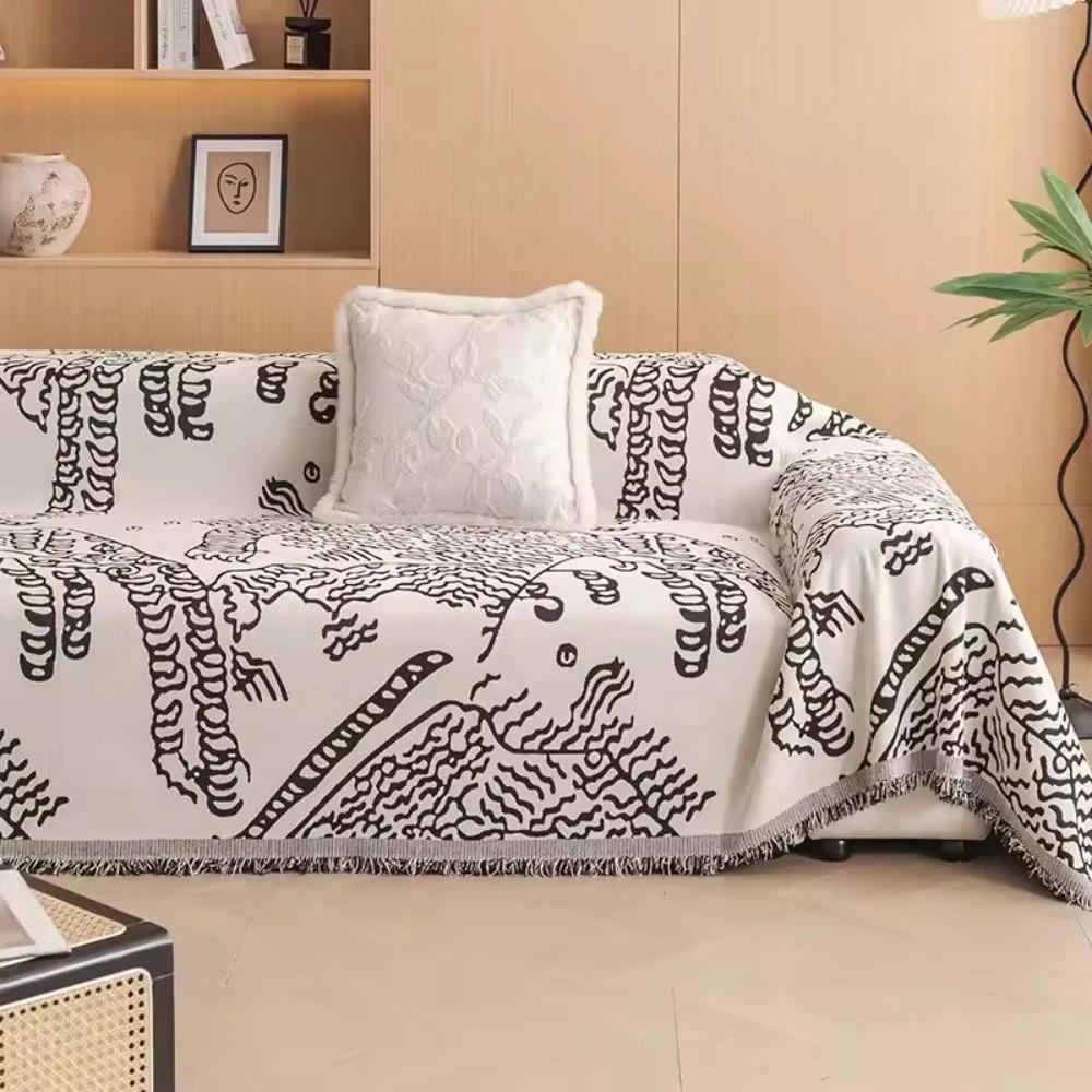 Nature Sketch Pattern Sofa Cover by Casa & Beyond