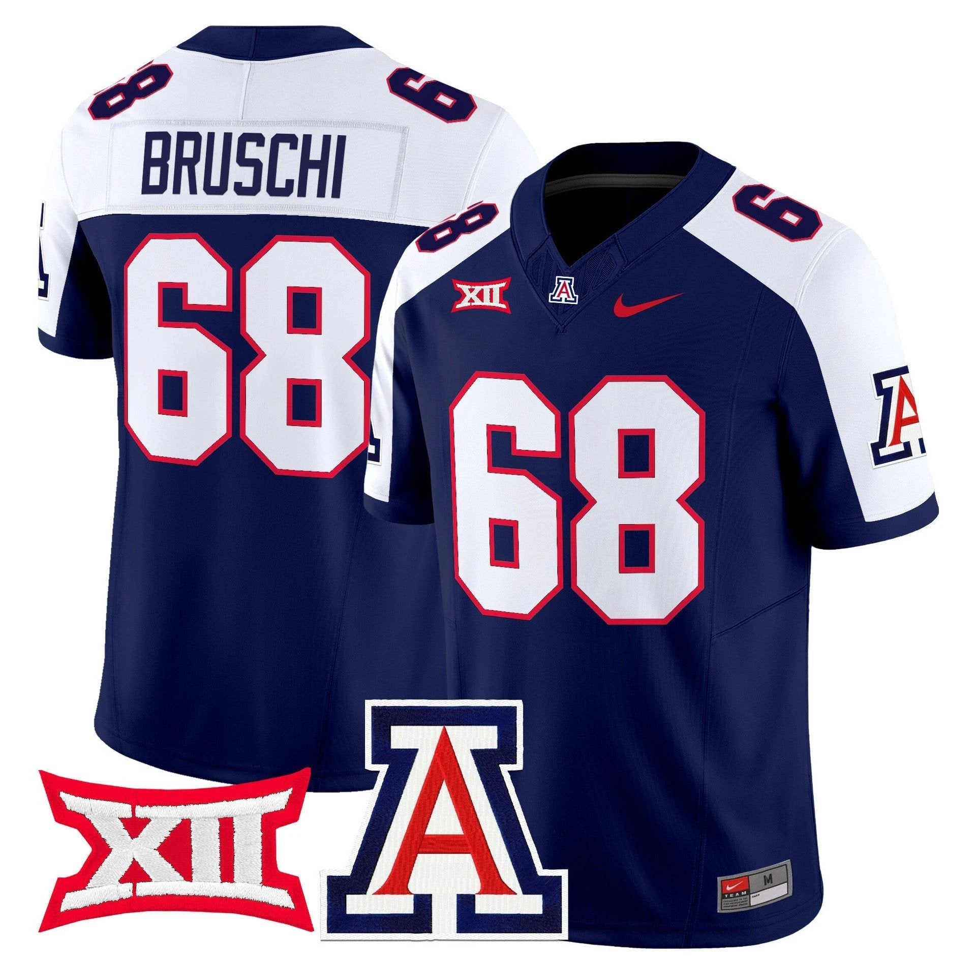 Tedy Bruschi Jersey #68 Arizona Wildcats 2025 Limited Stitched Navy Alternate by My Store