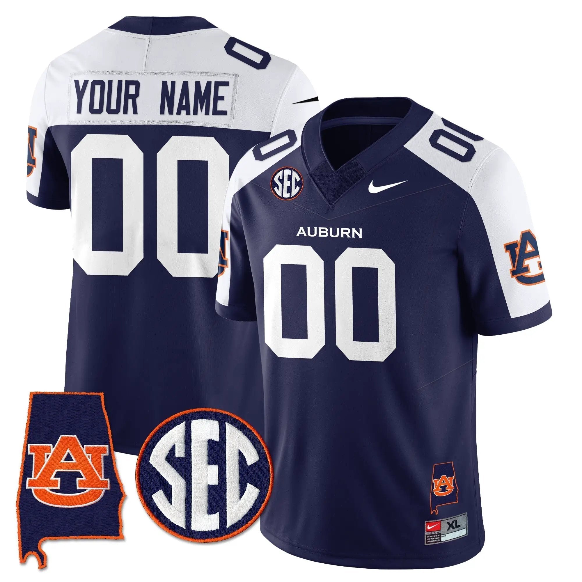 AT 2025 Alabama Patch Vapor Limited Custom Jersey by Auburn Tigers