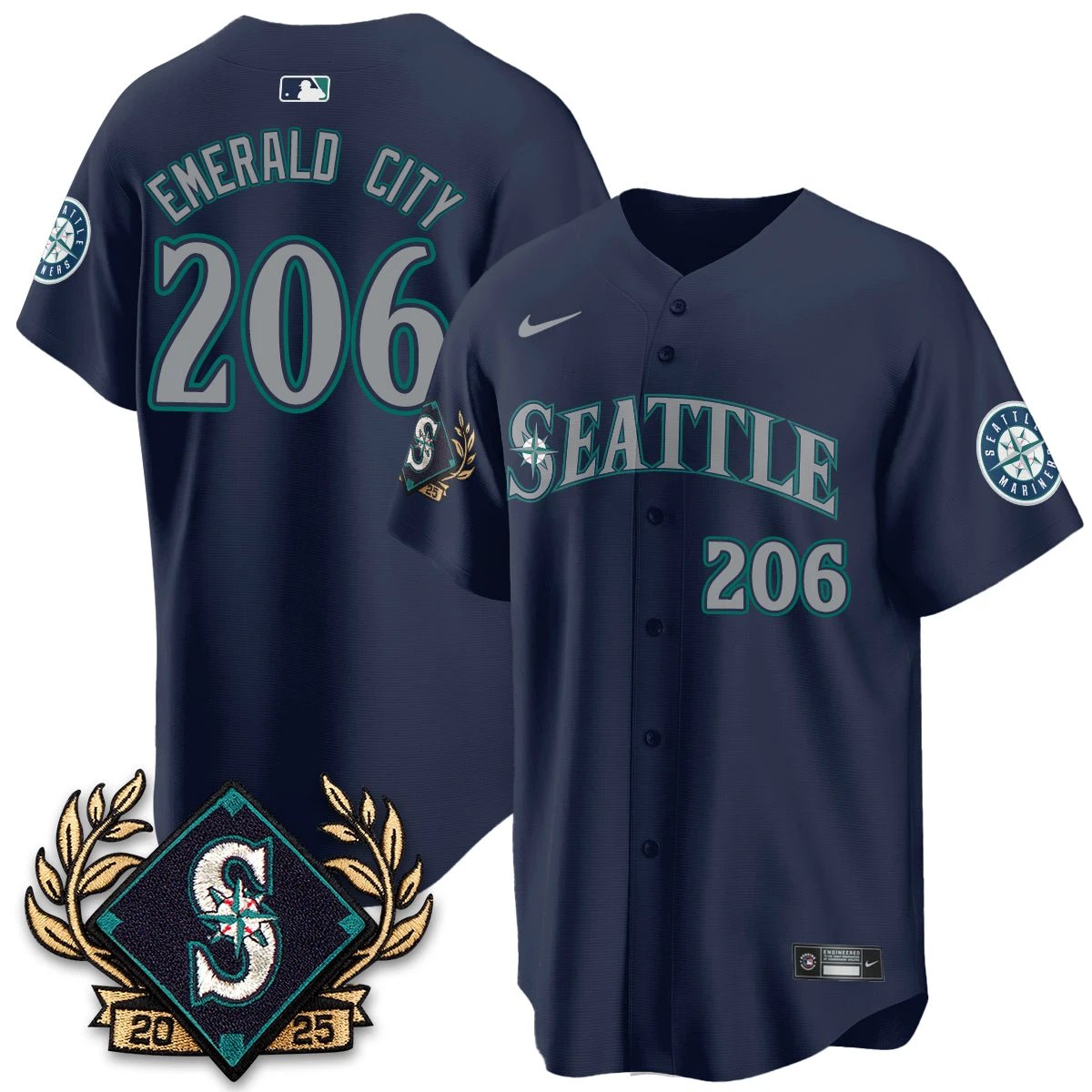 Seattle Mariners 2025 Series Champions Jersey - All Stitched by Seattle Mariners