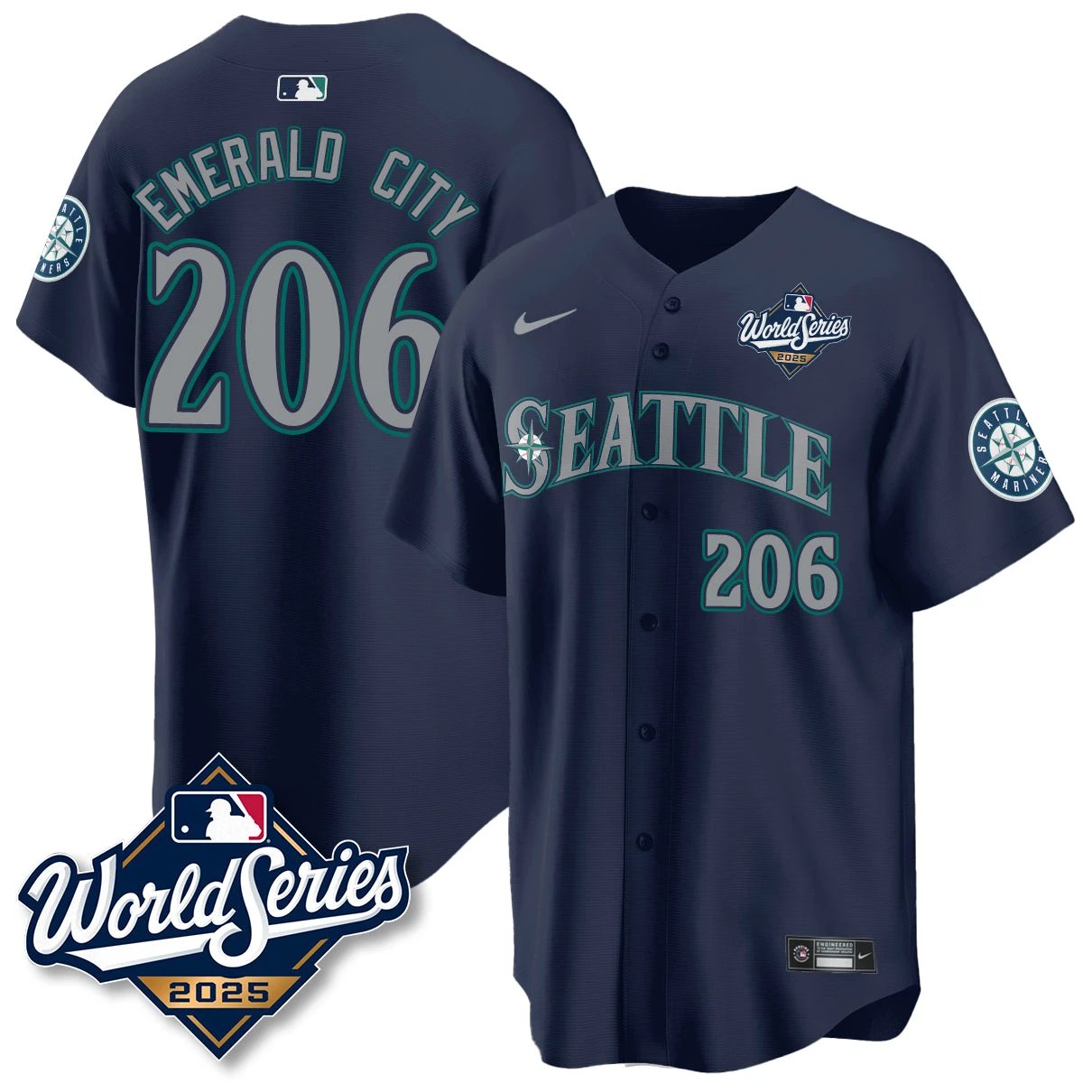 Seattle Mariners 2025 World Series Jersey - All Stitched by Seattle Mariners