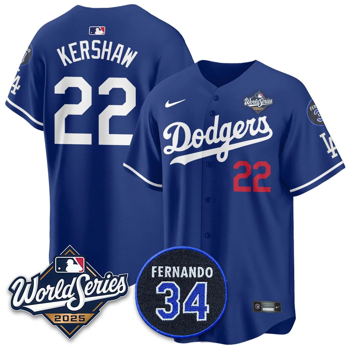 Los Angeles Dodgers 2025 National League Champions Jersey - All Stitched by Los Angeles Dodgers