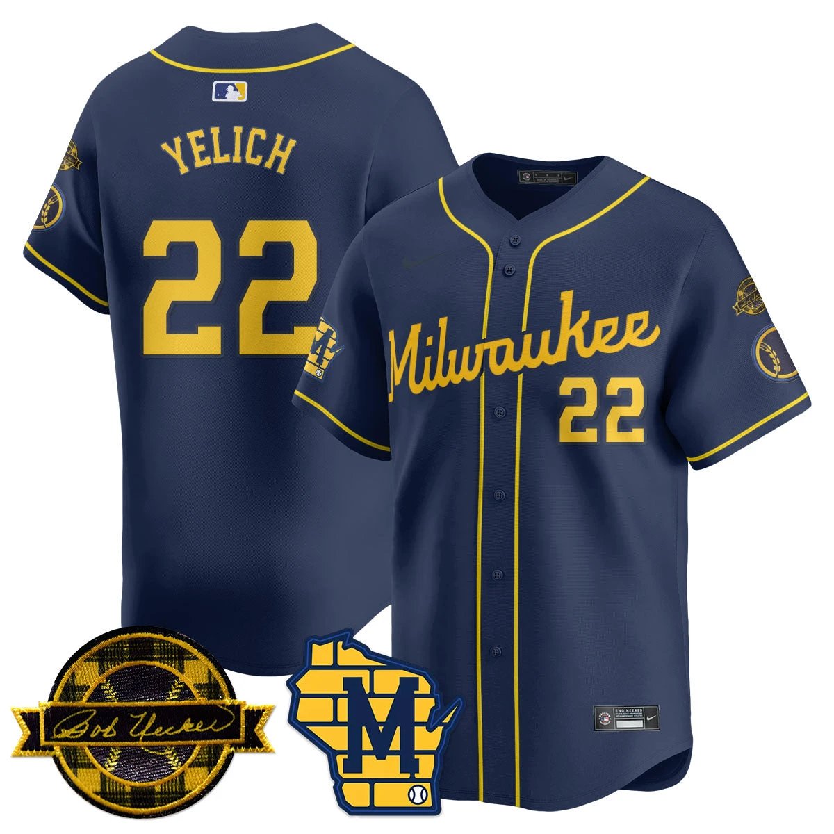 MIL 2026 Limited Jersey - Bob Uecker Patch - All Stitched by Milwaukee Brewers
