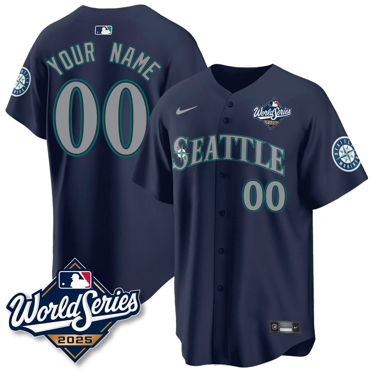 Seattle Mariners 2025 World Series Jersey - All Stitched by Seattle Mariners