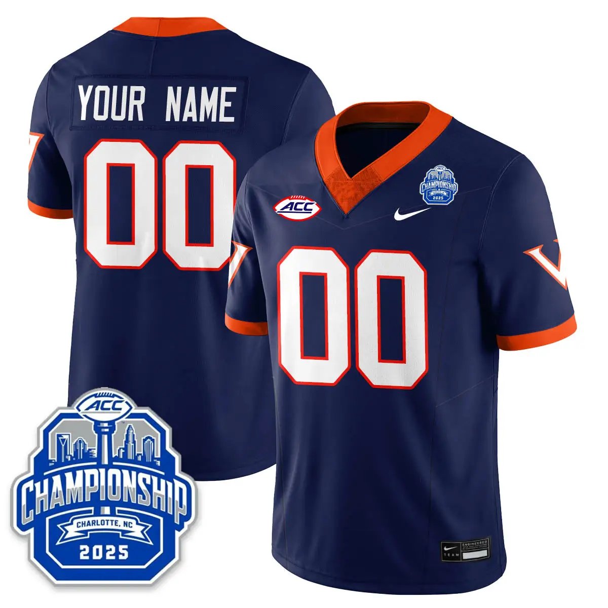 Virginia Football ACC Championship Vapor Limited Custom Jersey - Stitched by virginia cavaliers