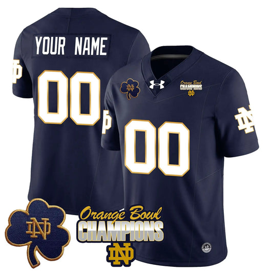 Custom NDFI 2025 Orange Bowl Champions Jersey by Notre Dame Fighting Irish
