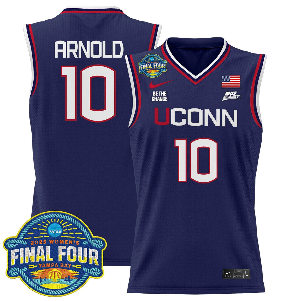 KK Arnold Jersey #10 UConn Huskies 2025 Big Eat Final Four Patch Navy by My store basketball