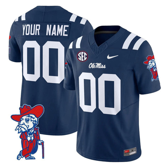 Custom Ole Miss Rebels Jersey Name, Number 2025 V2 Stitched Navy by My Store