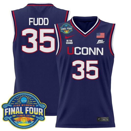 Azzi Fudd Jersey #35 UConn Huskies 2025 Big Eat Final Four Patch Navy by My store basketball