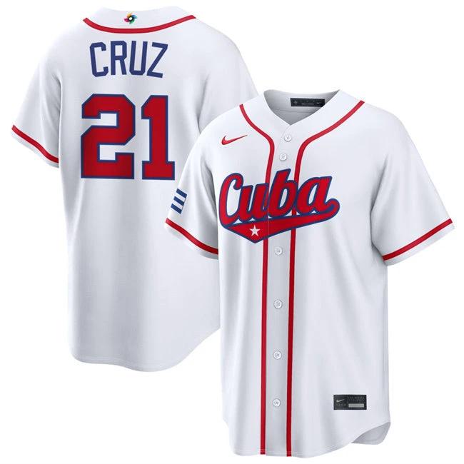 Naykel Cruz Jersey #21 Cuba Team 2026 World Baseball Classic Stitched White by My Store