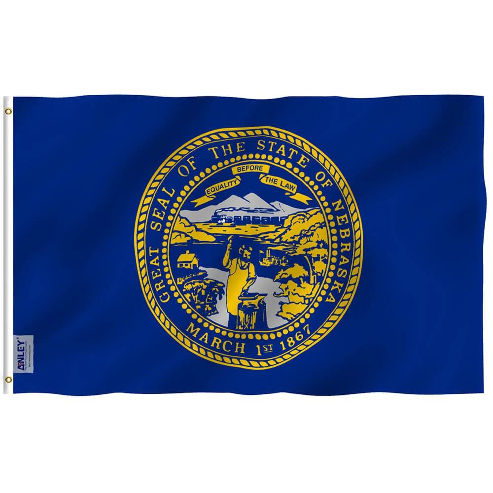 Nebraska State Flag - Nebraska NE Flag with Brass Grommets 3X5Ft Banner USA by flagsjustdoit