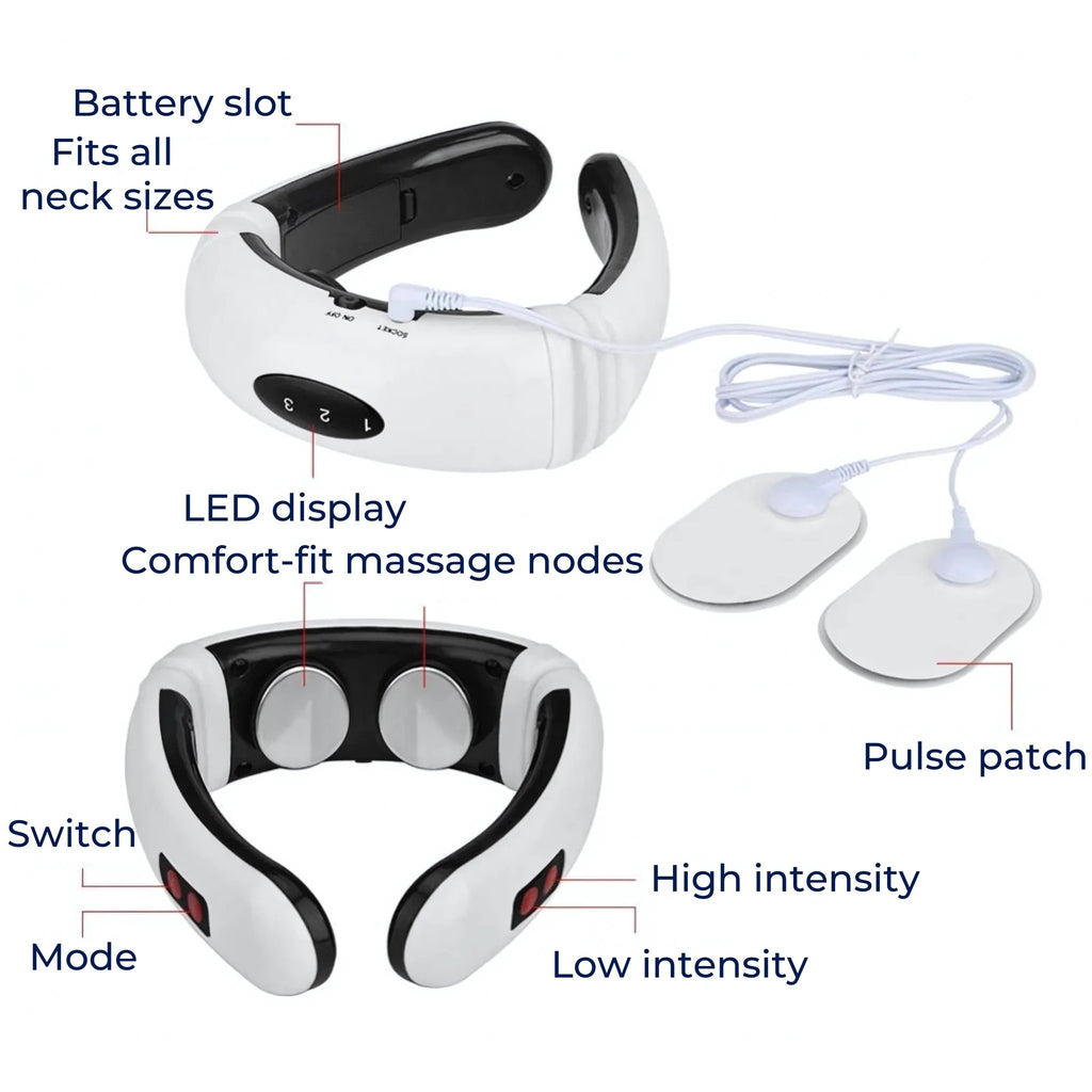 NeckEase | Vibration Neck Massager – Pain Relief – Portable Design – Soothes Stiff Muscles – Stress & Tension Relief Bowlift by Bowlift