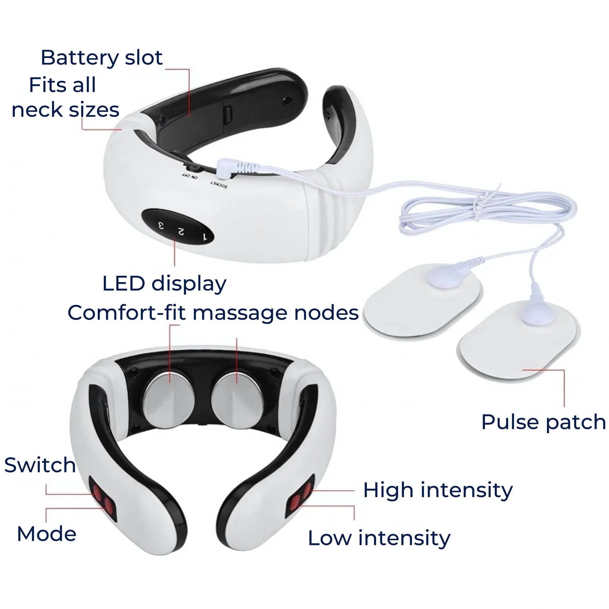 NeckEase | Vibration Neck Massager – Pain Relief – Portable Design – Soothes Stiff Muscles – Stress & Tension Relief Bowlift by Bowlift