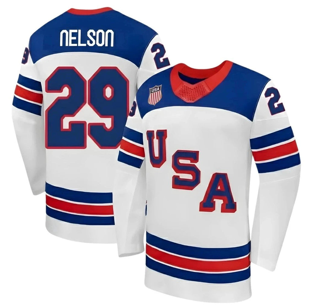 Nelson Team USA Winter Olympics 2026 Hockey Jersey White All Stitched by Hockey David