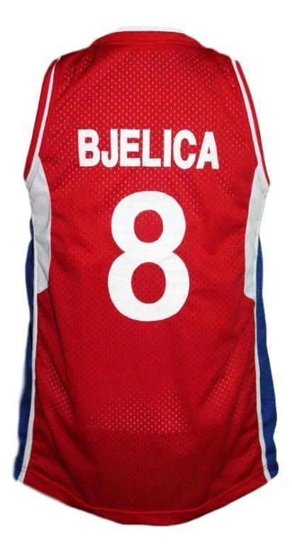 Nemanja Bjelica Jersey #8 Serbia Basketball New Sewn Red by My store basketball