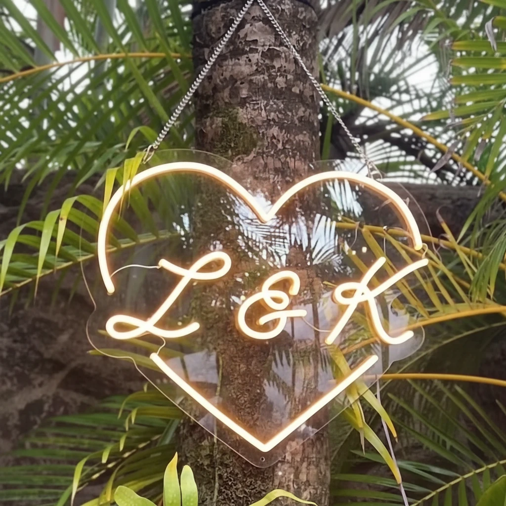 Neonchics Heart with Letter Neon Sign by Neonchics