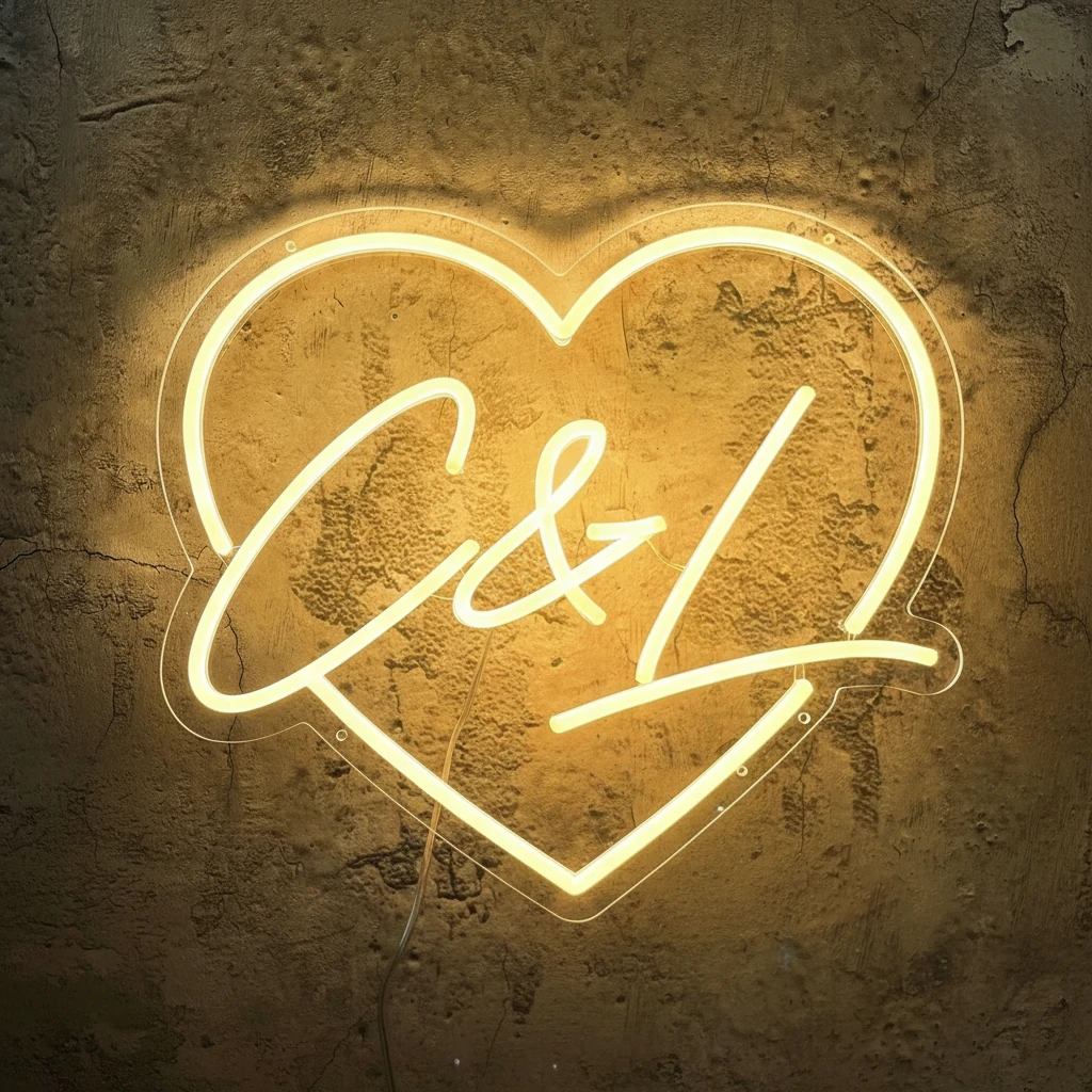Neonchics Heart with Letter Neon Sign by Neonchics