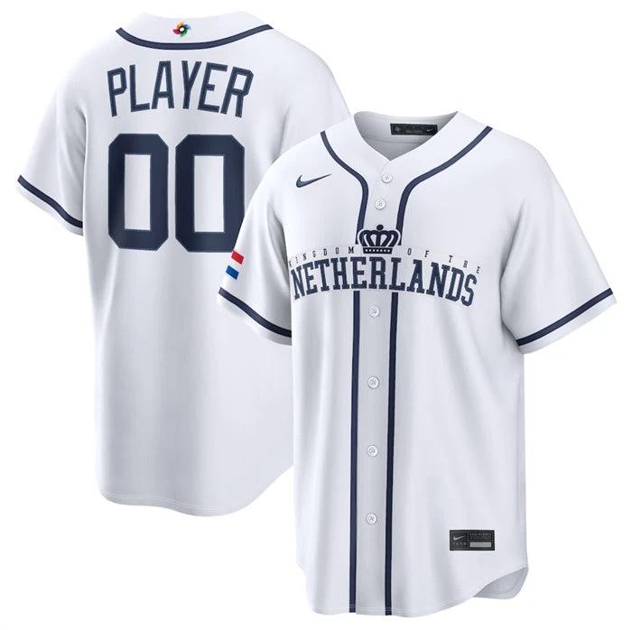 Netherlands Baseball Jersey Active Player Custom White 2026 World Baseball Classic Home Stadium Stitched by My Store