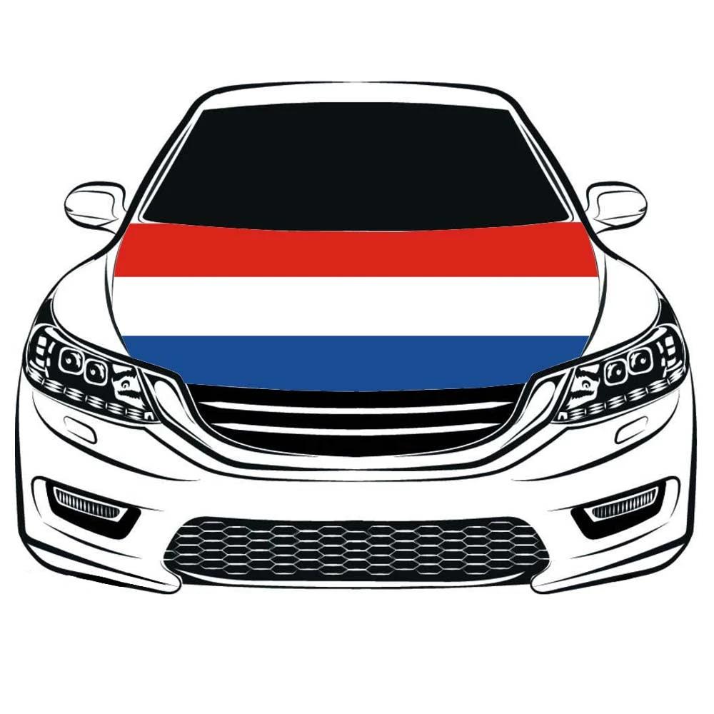 Dutch flag， Car Hood Cover Flag of the Netherlands,Koninkrijk der Nederlanden Engine Banner,3.3X5ft,/6X7FT100% Polyester Elastic Fabrics Can be Washed by flagsshop