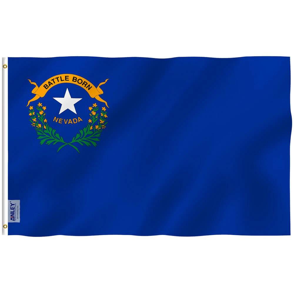 Nevada State Flag - Nevada NV Flag with Brass Grommets 3X5Ft Banner USA by flagsjustdoit
