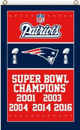New England Patriots Super Bowl Champion 2017 Flag 3X5 Ft Polyester Banner USA 90x150cm by flagsjustdoit