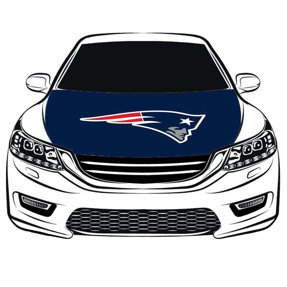 NFL New England Patriots Car Hood Cover Flag ,Engine Banner Flag flag of New England Patriots,3.3X5ft,/6X7FT 100% Polyester Elastic Fabrics Can be Washed Suitable for large SUV and Pickup Trucks by flagsshop
