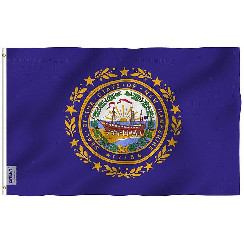 New Hampshire State Flag - New Hampshire NH Flags Polyester with Brass Grommets 3X5 Ft Banner by flagsjustdoit