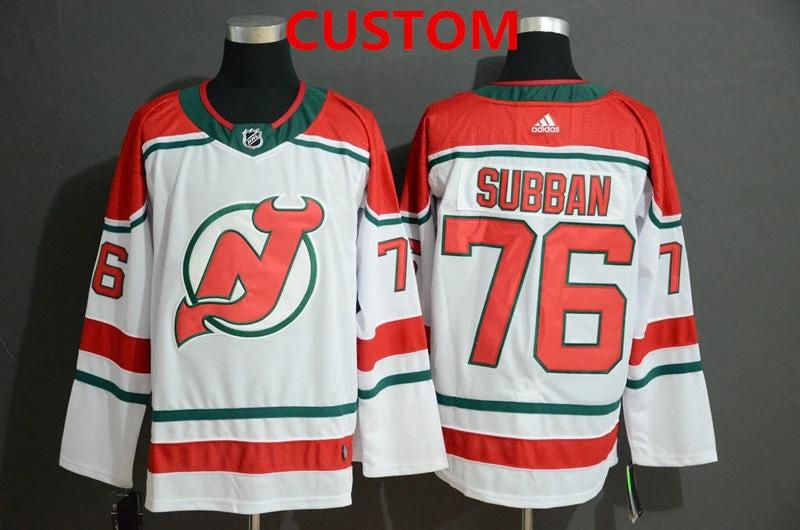 New Jersey Devils Custom White Jersey by Hockey David