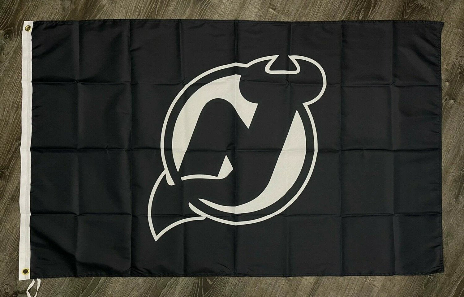 New Jersey Devils Logo Flag 3x5 ft Hockey Sports Black Banner Man-Cave by flagsjustdoit