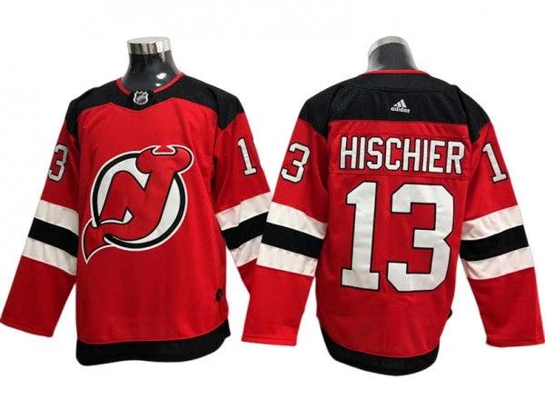 New Jersey Devils #13 Nico Hischier Red Home Jersey by Hockey David
